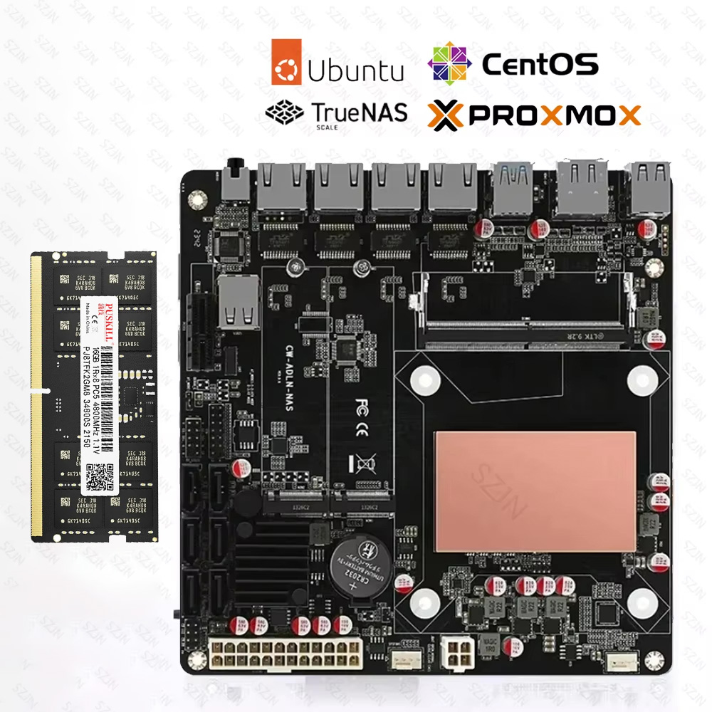 Bộ NAS Bo mạch chủ ITX N150 Al - đánh giá và giá Nas Motherboard 8 Sata Mini Itx
